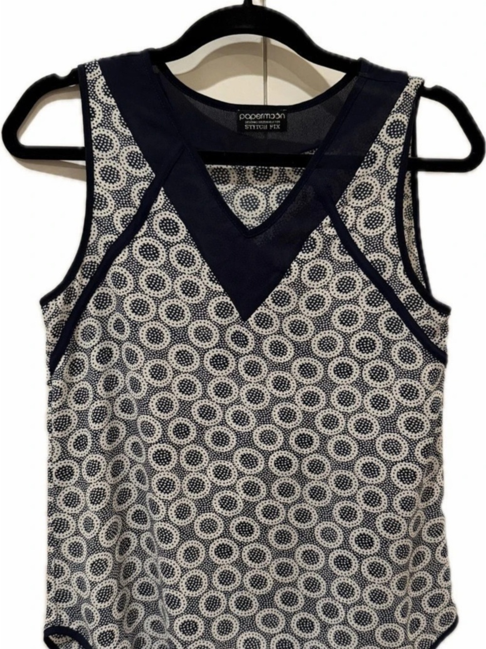 Stitch Fix Geometric Tank Top in Black & White Like New